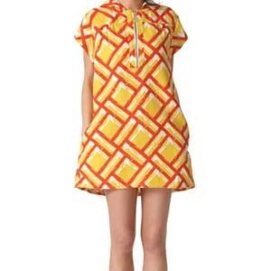 Tracy Feith Hooded Retro A-line Mini Dress 100% Linen